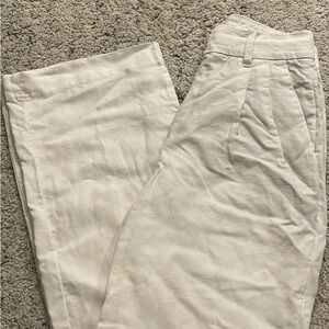 Aritzia White Linen Effortless Pants